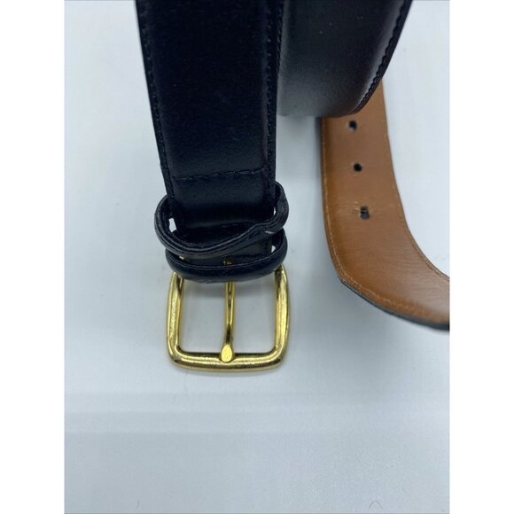 Black Genuine Leather Belt Men's Size 40 Made In Italy 1745-00 - Picture 2 of 10